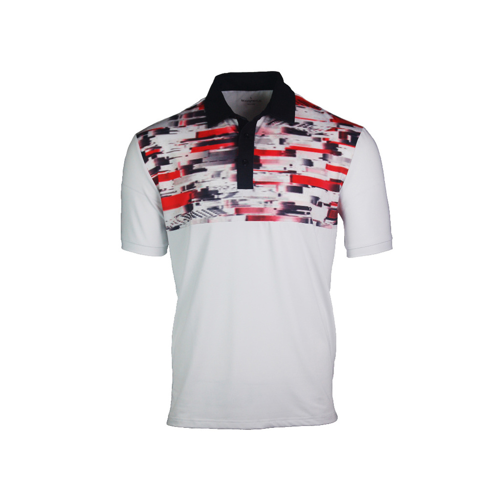 Scorpion 21 Blurry Red & Black Golf Polo